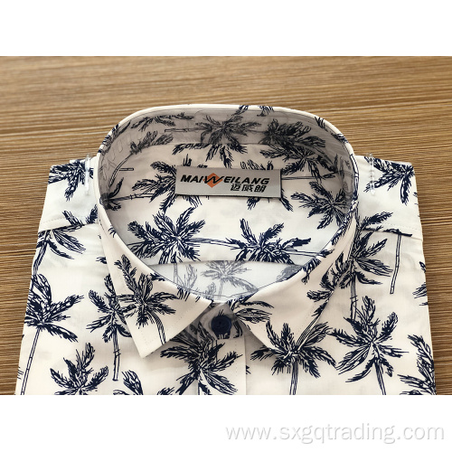 Men's print short sleeve shirt in summer
